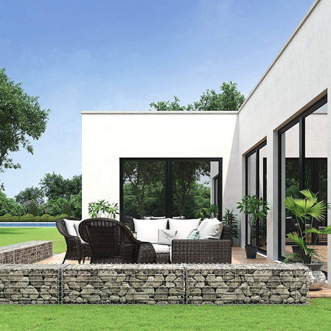 Rootz Gabion - Gabion Wall - Gabion Basket - Gabion Fence - Gabion Stone - Gabion Bench - Gabion Mesh - Gabion Wall Cost - Grey/silver - 100 x 30 x 30 cm
