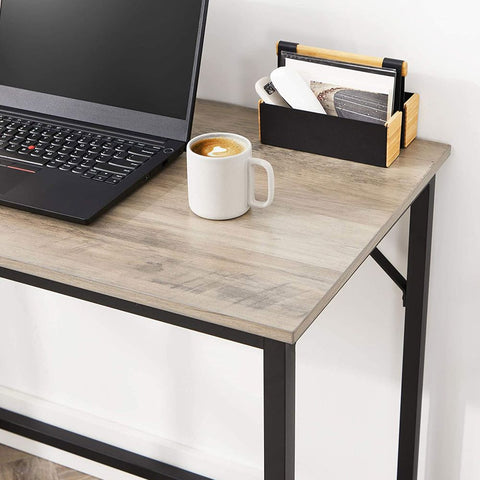 Rootz Desk - Desk With Metal Frame - Office Desk - Computer Desk - Writing Desk - Home Office Furniture - Workstation - Study Desk - Executive Desk - Adjustable Desk - Gaming Desk - Greige-Black - 100 x 50 x 75 cm (L x W x H)