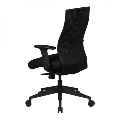 Rootz Office Chair Cover - Black Fabric - Design Executive Chair - Armrest - Swivel Chair - Upholstery (120kg)