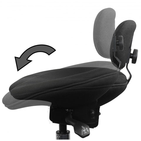 Rootz Adjustable Stool - Swivel Stool - Work Stool - Swivel Stool - Fabric Cover - Height Adjustable Stool - Black