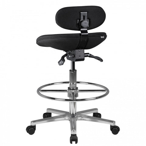Rootz Adjustable Stool - Swivel Stool - Work Stool - Swivel Stool - Fabric Cover - Height Adjustable Stool - Black