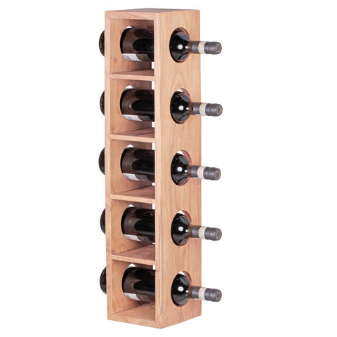 Rootz Solid Wood Wine Rack - Solid Wood - Acacia - - 5 Bottles - 70cm - Wine Holder - Brown