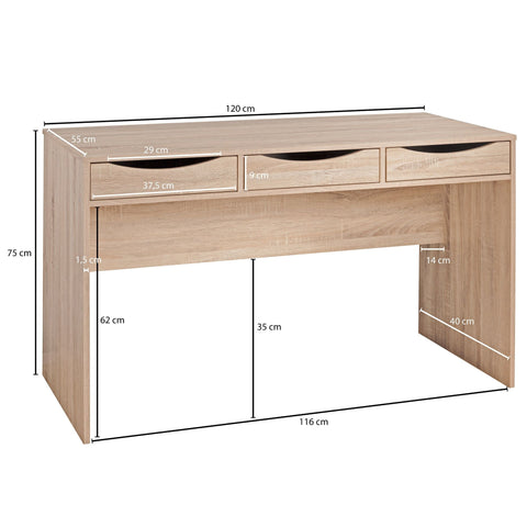 Rootz Desk - Office Table - Computer Table - Laptop Table - Youth Desk - Oak - Sonoma