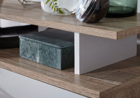 Rootz Shoe Rack with Drawer - Modern Sonoma Oak - Narrow Shoe Storage Cabinet - Hallway Closet Shoe Rack Shelf - 80x95x24 cm