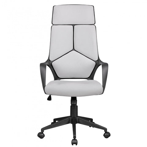 Rootz Office Chair - Light Gray Fabric - Design Executive Chair - Swivel Chair with Tilt Mechanism & Armrests