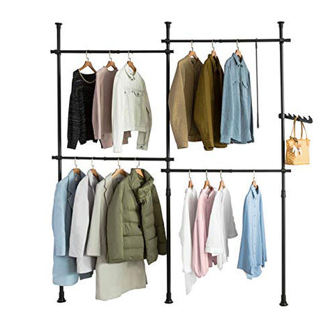 Rootz Adjustable Wardrobe - Clothing Rack -  Organizer - Clothes Shelf System - Hanging Rail