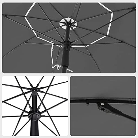 Rootz Parasol - Beach Umbrella - Garden Umbrella - Foldable Garden Umbrella - Outdoor Parasol - Garden Parasol - Sunshade Parasol - Umbrella Parasol - Grey