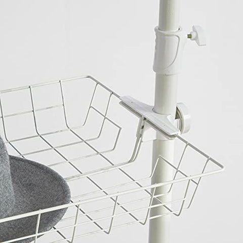 Rootz Telescopic Wardrobe Organiser-Hanging Rail-Clothes Rack-Storage Shelving