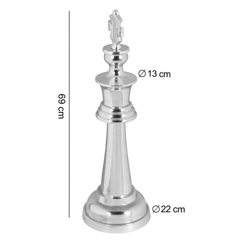 Rootz Decoration Chess Piece - Aluminum Decoration - Large Chess Piece - King - Design Sculpture - 70cm high