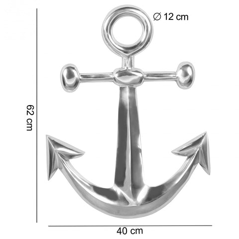 Rootz Decoration Anchor - Aluminum Decoration - Aluminum Anchor - Wall Mount - Silver