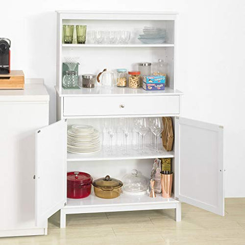 Rootz Home Kitchen Sideboard Storage Cabinet Cupboard White