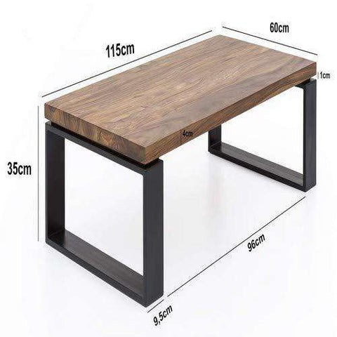 Rootz Coffee Table - Living Room Table - Coffee Tables Brown - Metal Frame - 115 x 35 x 60 cm