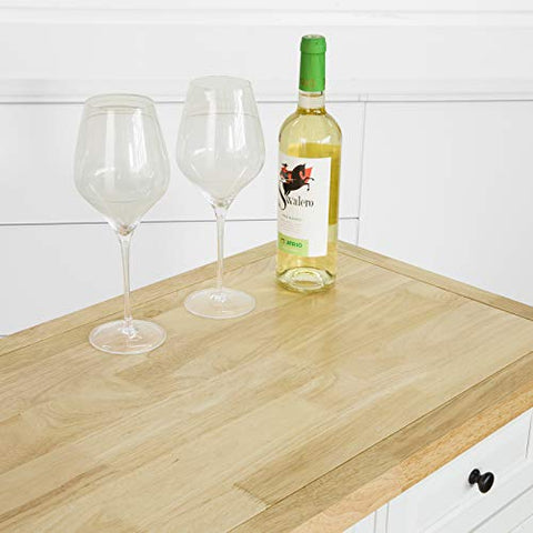 Rootz Kitchen Island Trolley - Cabinet - Cupboard -  Sideboard  with 3 Drawers 2 Open Shelves 2 Doors