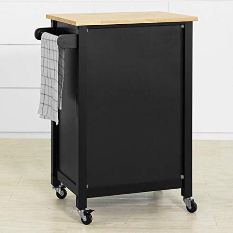 Rootz Kitchen Storage Trolley Serving Trolley with Rubber Wood Work top
