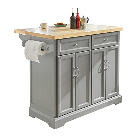Rootz Extendable Kitchen Island - Storage Trolley Cabinet - Cupboard - Sideboard