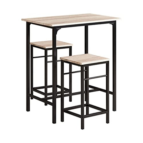 Rootz Bar Set - 1 Bar Table and 2 Stool - Home Kitchen Breakfast Bar Set - Furniture Dining Set