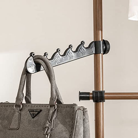 Rootz Adjustable Wardrobe Organizer Clothes Shelf System-Hanging Rail-Telescopic Storage Shelving
