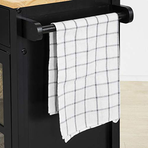 Rootz Kitchen Storage Trolley Serving Trolley with Rubber Wood Work top