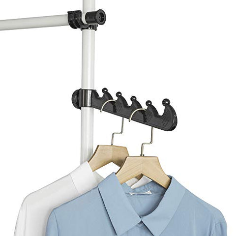 Rootz Adjustable Wardrobe Organiser Clothes Shelf System-Hanging Rail-Telescopic Storage Shelving