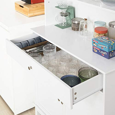 Rootz Home Kitchen Sideboard Storage Cabinet Cupboard White