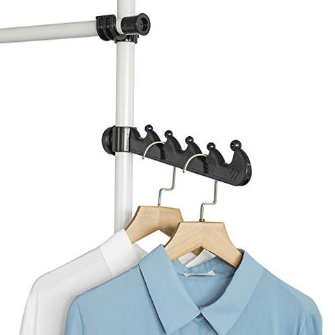 Rootz Telescopic Wardrobe Organizer - Hanging Rail - Clothes Rack - Storage Shelving