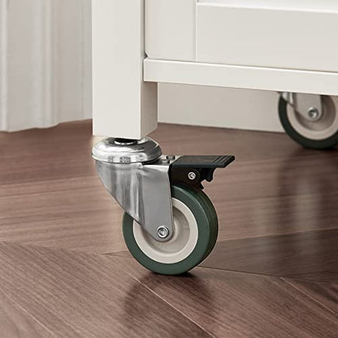 Rootz Kitchen Trolley Cart Storage Trolley Serving Trolley Kitchen Cabinet with Rubber Wood Worktop