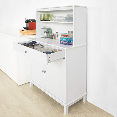 Rootz Home Kitchen Sideboard Storage Cabinet Cupboard White