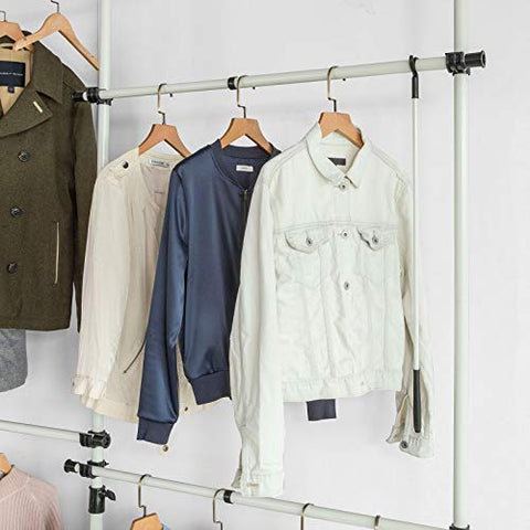 Rootz Adjustable Wardrobe Organiser Clothes Shelf System-Hanging Rail-Telescopic Storage Shelving
