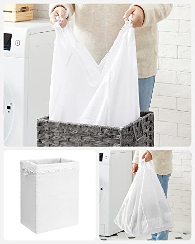 Rootz Laundry Basket - Compact Laundry Basket - Portable Laundry Basket - Stylish Laundry Basket - Basket - Washing Basket - Grey - 46 x 33 x 60 cm