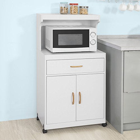 Rootz Kitchen Storage Trolley - Microwave Shelf - Storage Cabinet Cupboard Sideboard on Wheels