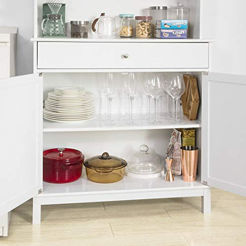 Rootz Home Kitchen Sideboard Storage Cabinet Cupboard White