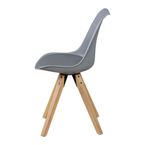 Rootz Dining Chairs - Set of 2 Retro - Gray Scandinavian Upholstered Chairs with Backrest - Leatherette Upholstered Kitchen Chairs