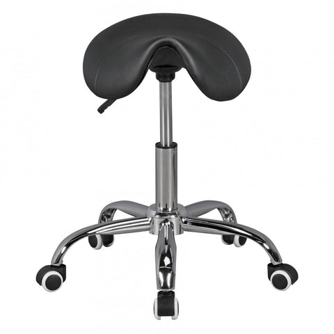 Rootz Hairdresser Stool - Black - Height Adjustable Swivel Stool with Castors - Artificial Leather Praxishocker