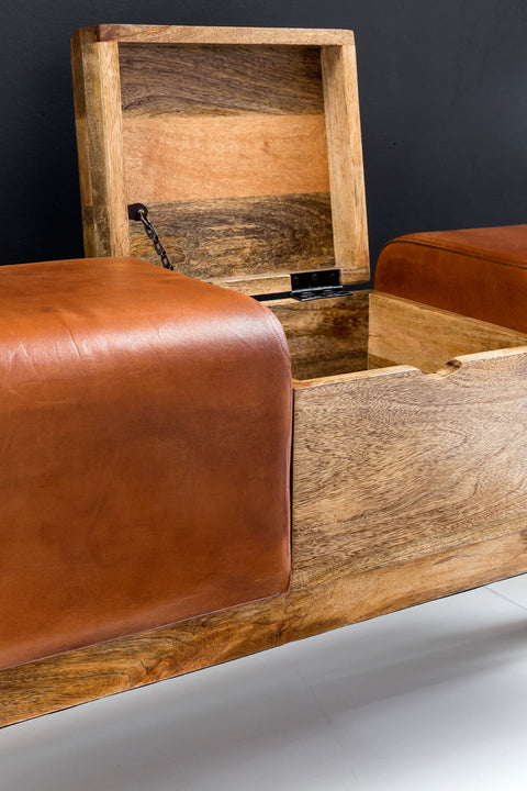 Rootz Storage Box Bench - Design Brown - Chest of Drawers - Wardrobe Bench Stool - 120 x 29 x 53 cm