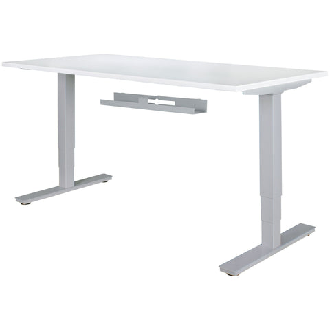 Rootz Cable Duct - Under-Table Cable Guide in Silver - Horizontal Metal Cable Management Tray - 80x7x13 cm