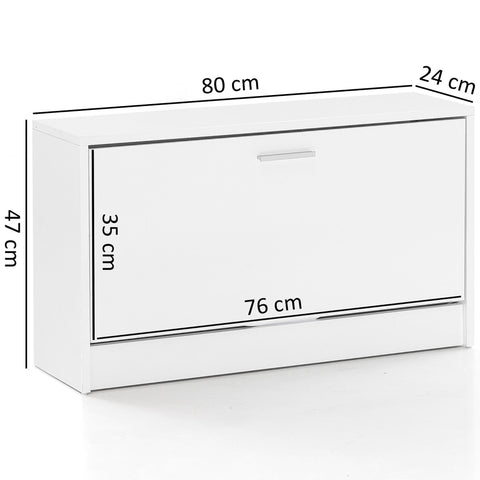 Rootz Bench with seat White Shoe Dumper Wood 80 x 47 x 24 cm - Hallway bank small closed - Bench narrow hallway with storage space - Shoe cabinet single bench bench bench hallway furniture