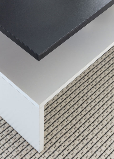 Rootz Coffee Table - Black/White - Modern Two-Piece Living Room Coffee Table with Storage - Large & Tall Lounge Table - 90 x 43 x 60 cm