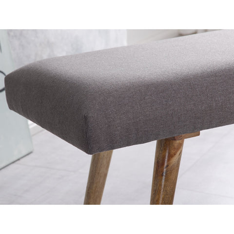Rootz Bench - Bench - Corridor Bench - Solid Mango Wood - Upholstered Bench - Dining Bench - Beige/Grey