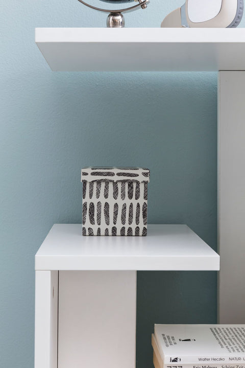 Rootz Wood Side Table - Cantilever Design for Sofa or Coffee - Small and Modern - White - 35x29.5x60cm