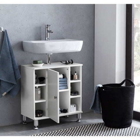 Rootz Washbasin furniture - Washbasin cabinet - Bathroom furniture - Bathroom cabinet - 60 x 64 x 32 cm - White
