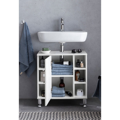 Rootz Washbasin furniture - Washbasin cabinet - Bathroom furniture - Bathroom cabinet - 60 x 64 x 32 cm - White
