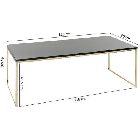 Rootz Coffee Table - Side Table - Coffee Tables - Metal Coffee Table - Black - Gold - 60/120 x 50 x 60
