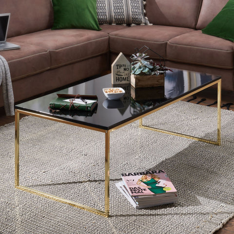 Rootz Coffee Table - Side Table - Coffee Tables - Metal Coffee Table - Black - Gold - 60/120 x 50 x 60
