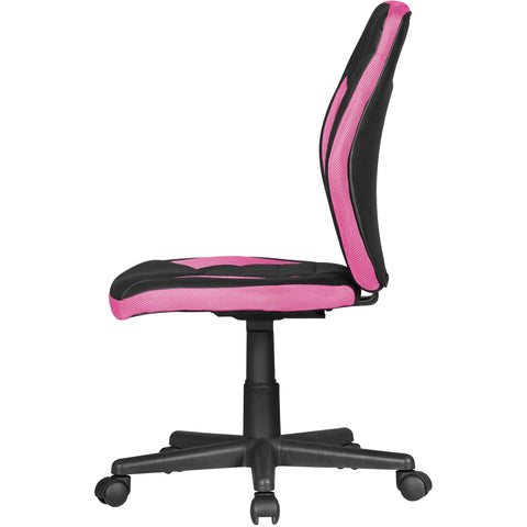 Rootz Child Swivel Chair - Black & Pink - For Ages 6+ with Backrest - Ergonomic Swivel Chair - Height Adjustable Youth Office Chair - Armless Children's Desk Chair