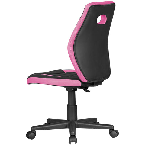 Rootz Child Swivel Chair - Black & Pink - For Ages 6+ with Backrest - Ergonomic Swivel Chair - Height Adjustable Youth Office Chair - Armless Children's Desk Chair