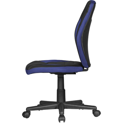 Rootz Children's Desk Chair - Black & Blue - For Ages 6+ with Backrest - Ergonomic Swivel Chair - Height Adjustable Youth Office Chair - Armless Children's Desk Chair