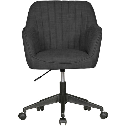 Rootz Desk Chair - Anthracite Fabric - Design Swivel Chair with Backrest - Retro Office Chair with Casters - Comfortable Designer Shell Chair - PC Chair, Desk Chair, Office Chair - 120kg Load Capacity