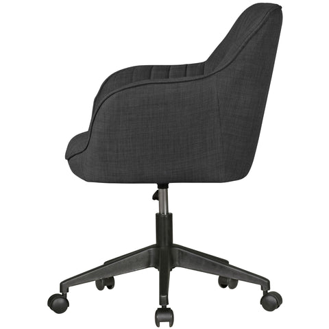 Rootz Desk Chair - Anthracite Fabric - Design Swivel Chair with Backrest - Retro Office Chair with Casters - Comfortable Designer Shell Chair - PC Chair, Desk Chair, Office Chair - 120kg Load Capacity