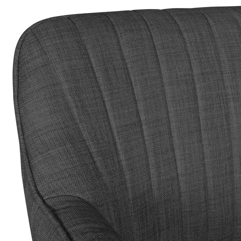 Rootz Desk Chair - Anthracite Fabric - Design Swivel Chair with Backrest - Retro Office Chair with Casters - Comfortable Designer Shell Chair - PC Chair, Desk Chair, Office Chair - 120kg Load Capacity