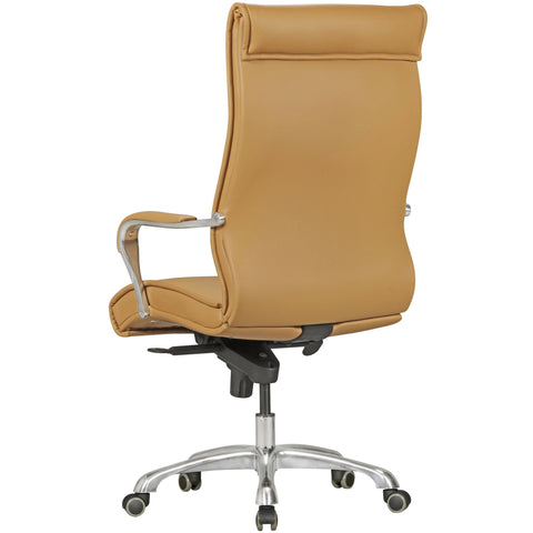 Rootz Office Chair Cover - Caramel Faux Leather - Design Desk Chair - Executive Chair - Height Adjustable Swivel Chair - Ergonomic with Armrests, Upholstered High Backrest, and Rocking Function - X-XL 150kg